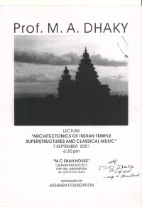 Prof. M. A. Dhaky 2001 poster
