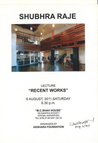 Shubhra Raje 2011 poster