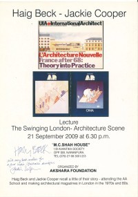 Haig Beck and Jackie Cooper 2009 poster