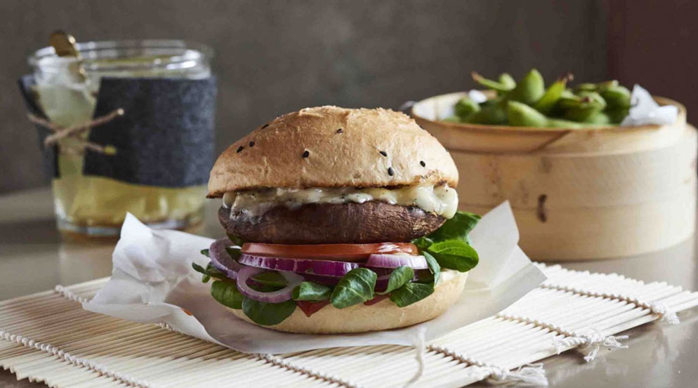 10. Burger, edamame, and tea set from Shiso Burger