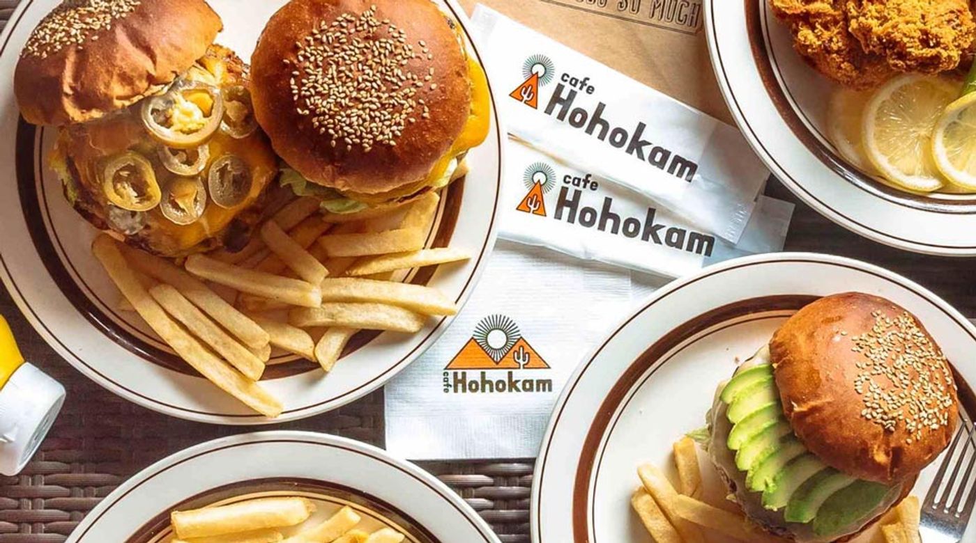 6. Avocado cheeseburger set with with a jalapeño burger set from Cafe Hohokam
