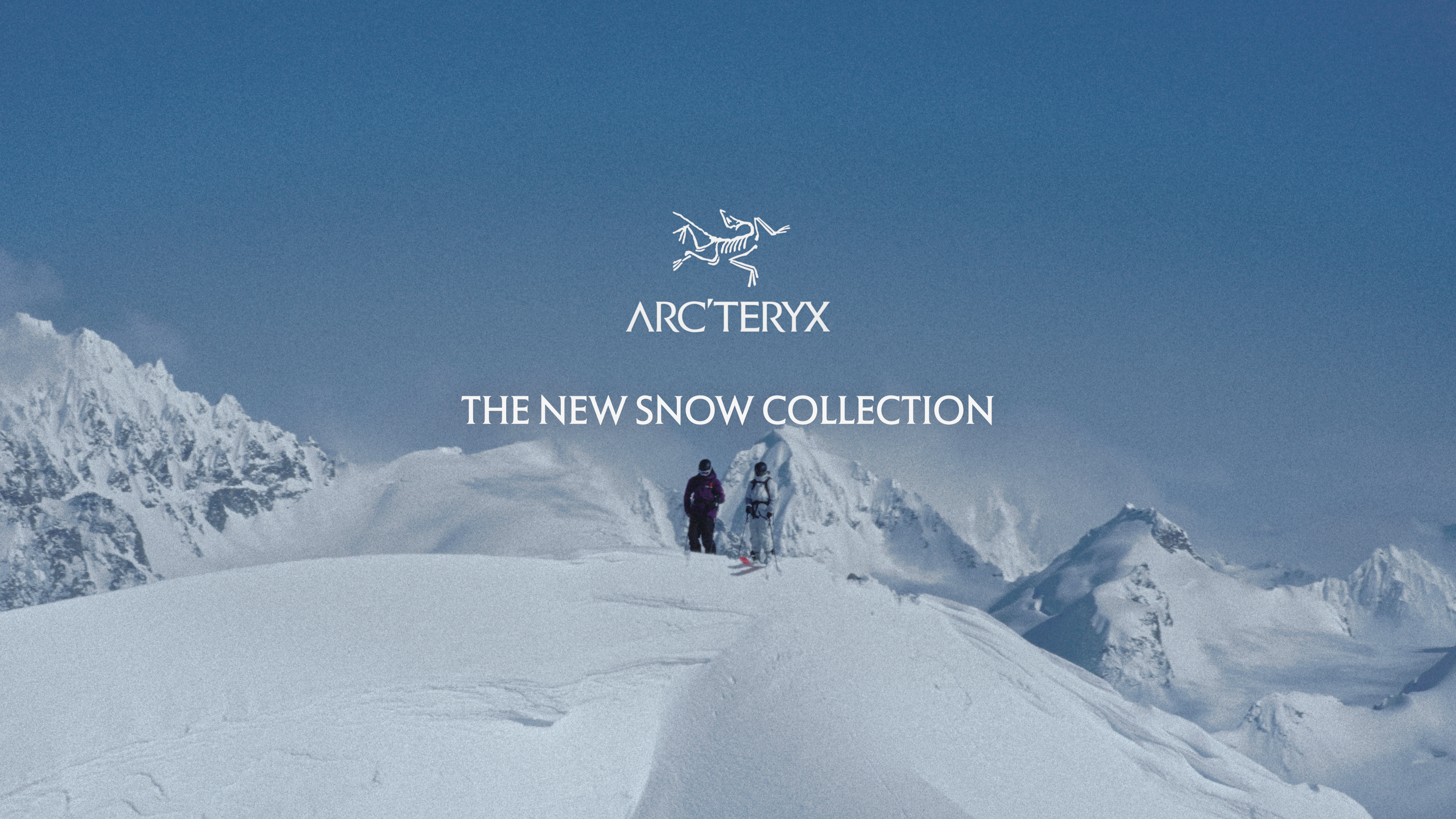 a poster for arcteryx the new snow collection