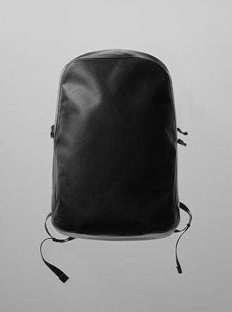 A black minimalist backpack.
