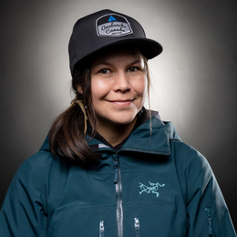 a woman wearing a hat that says avalanche canada