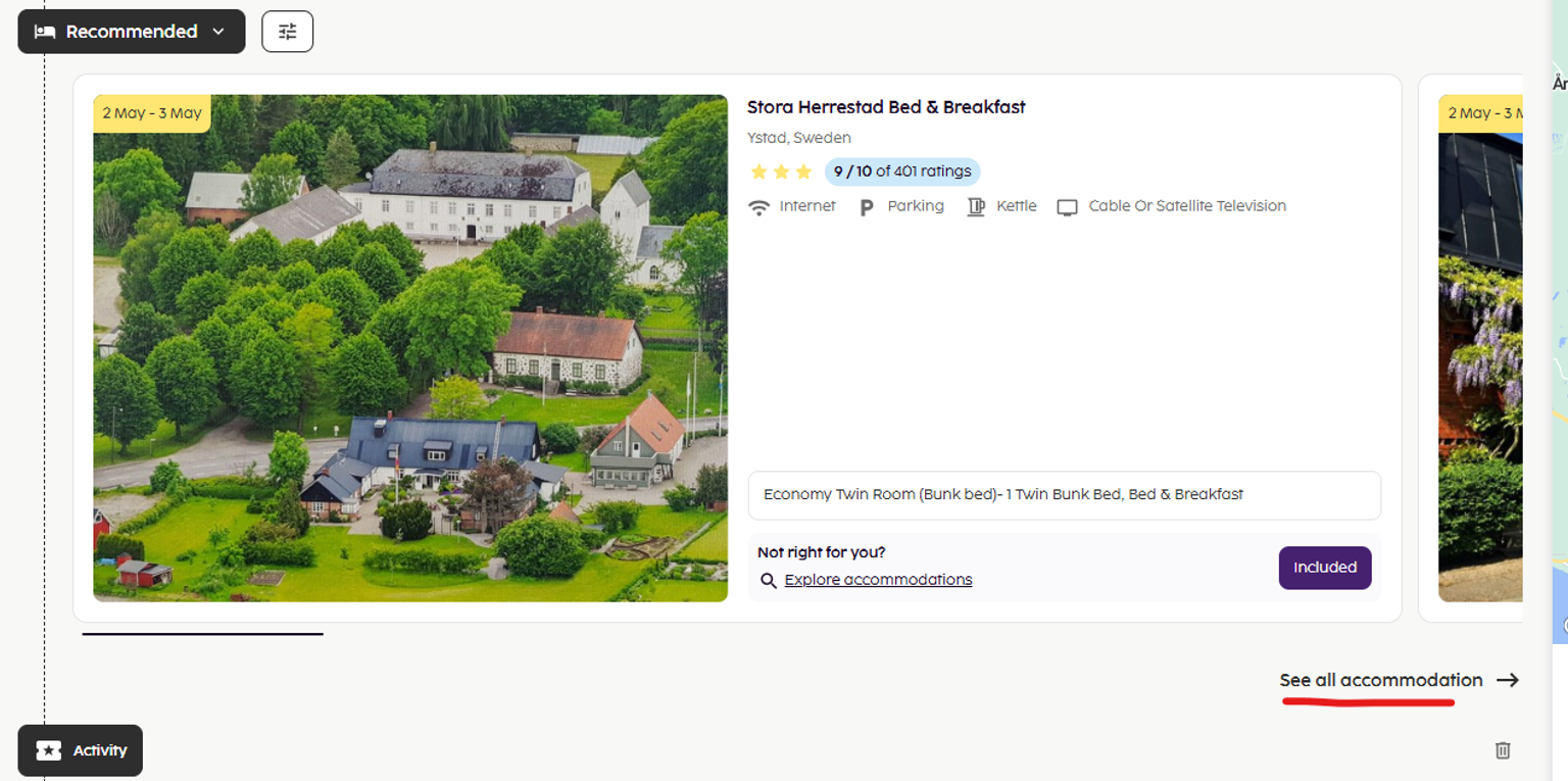 an aerial view of a hotel called stora herrestad bed & breakfast