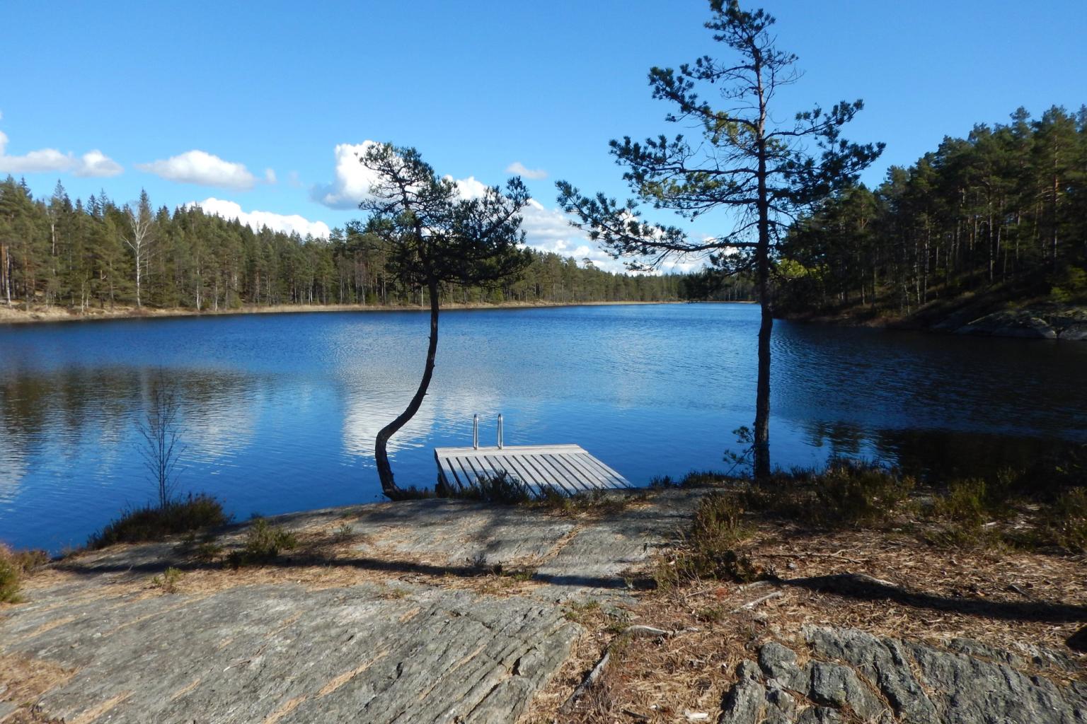 der er en dock i midten af søen