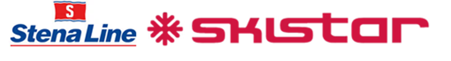 et rødt og blåt logo for stena line skistar
