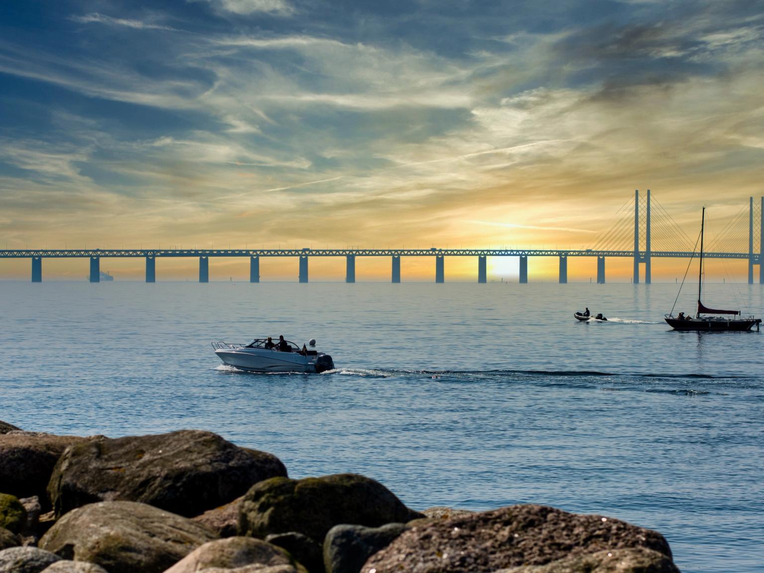 The Öresund Bridge, connecting Denmark and Sweden