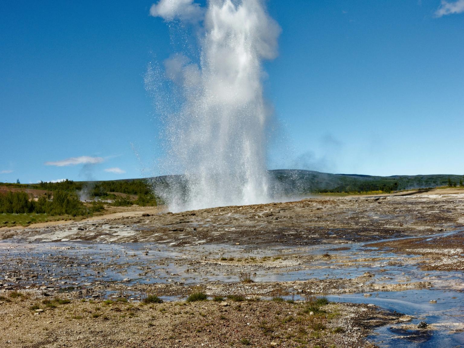 a geyser erupting