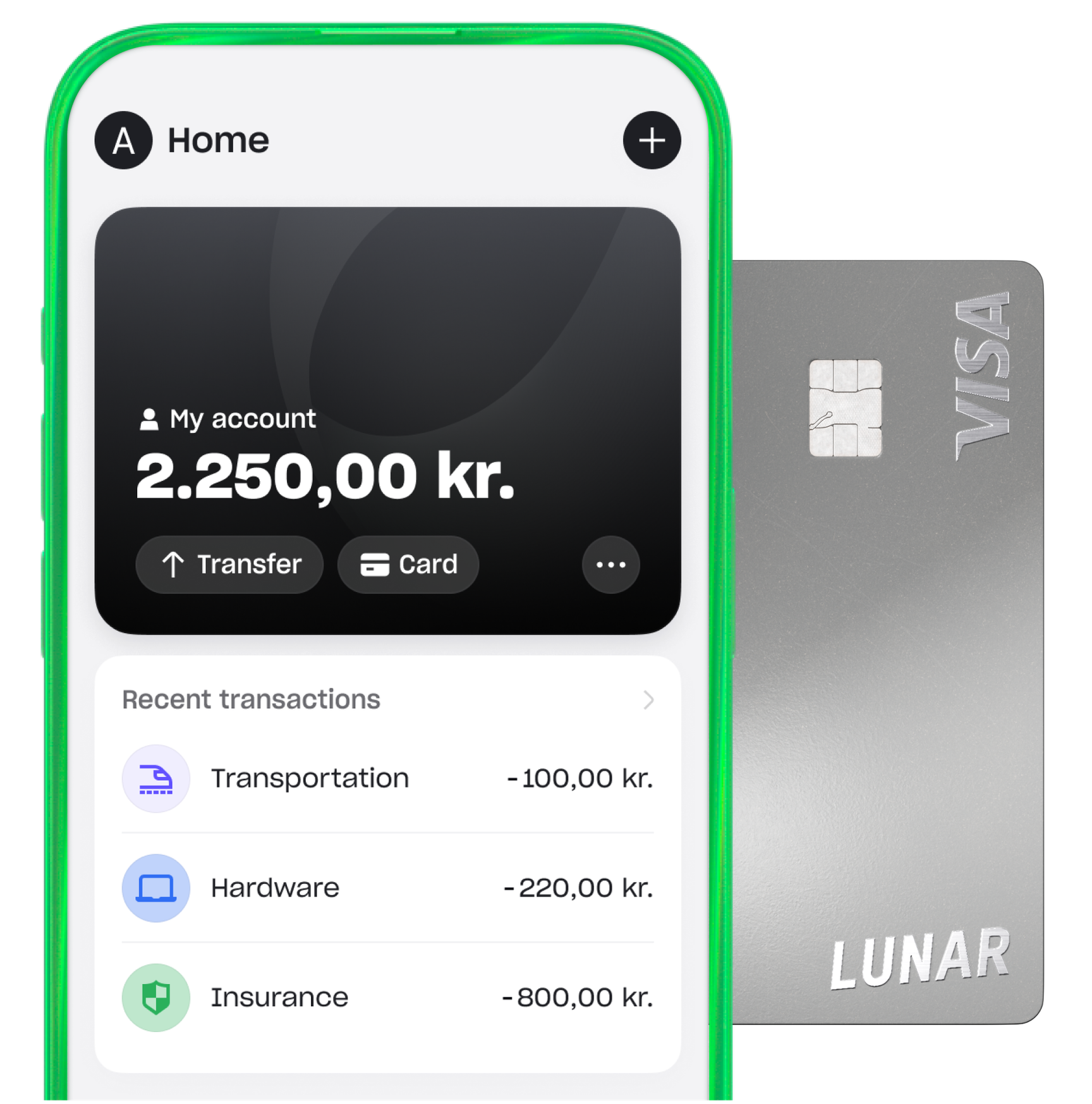 Account screen and card EN