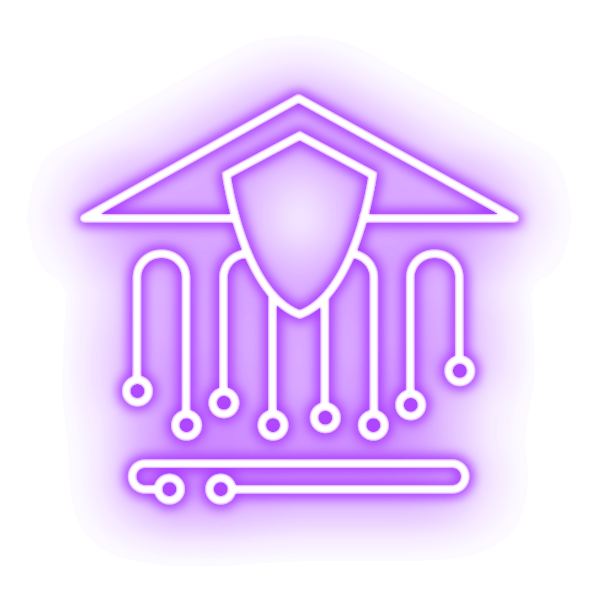 moonrise glow icon bank safeguard accounts shield