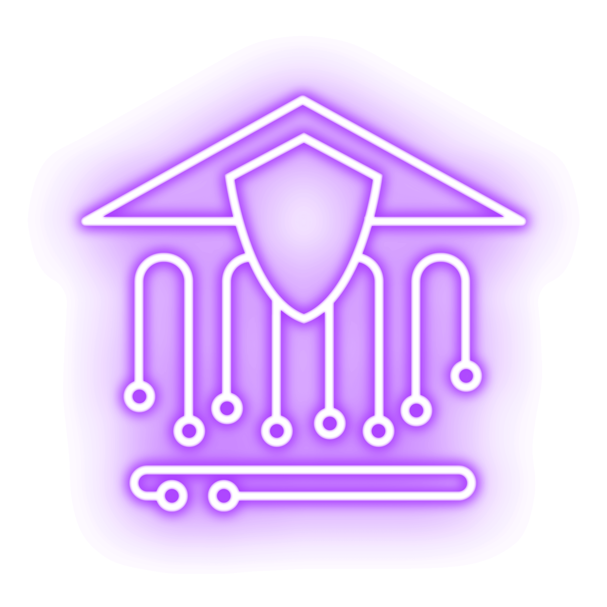 moonrise glow icon bank safeguard accounts shield