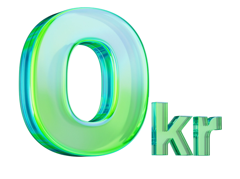 0 kr startup fee startavgift oprettelsesgebyr