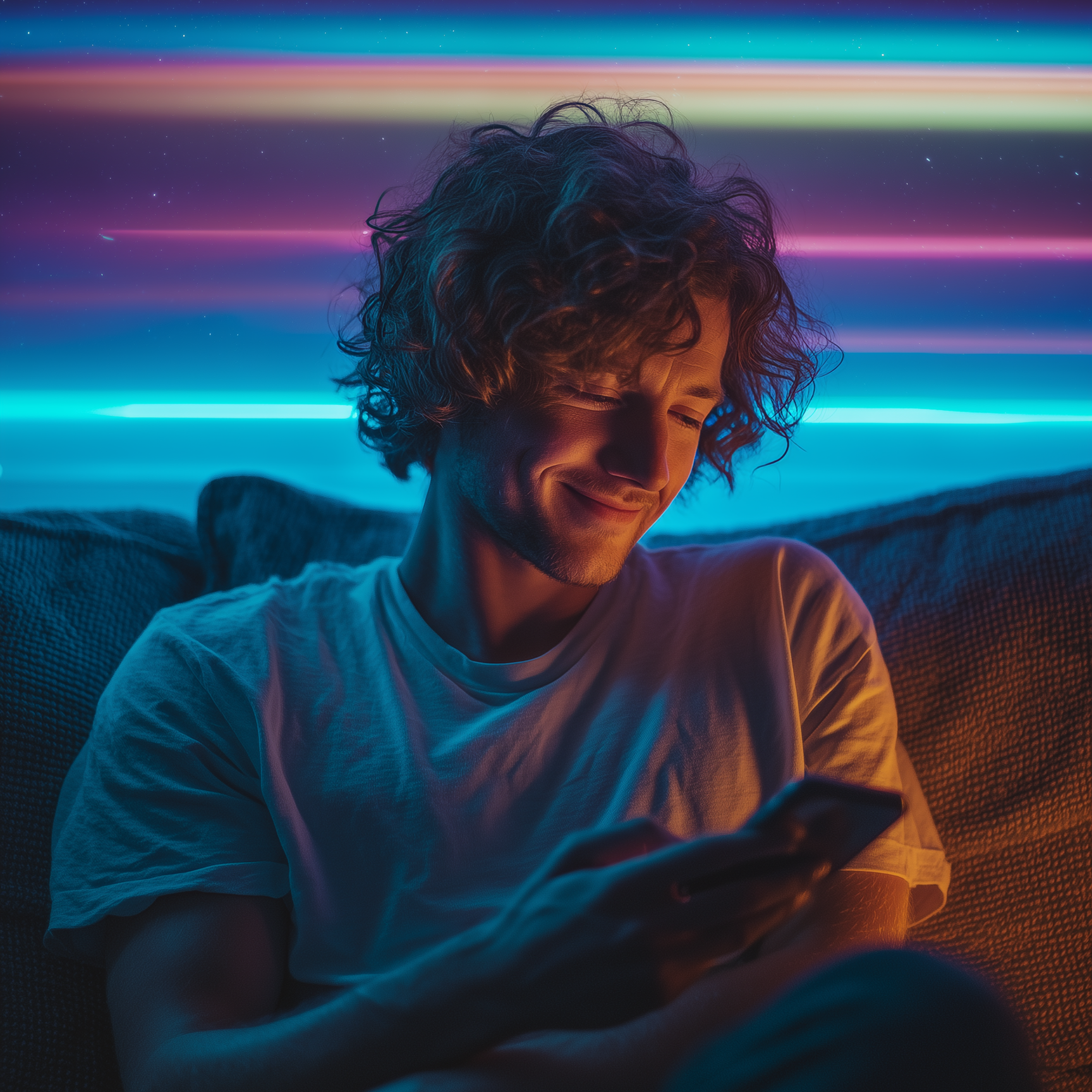 En teenager i en gul ternet skjorte og hue laver et sjovt ansigt og rækker tunge ad kameraet med hænderne bag hovedet.