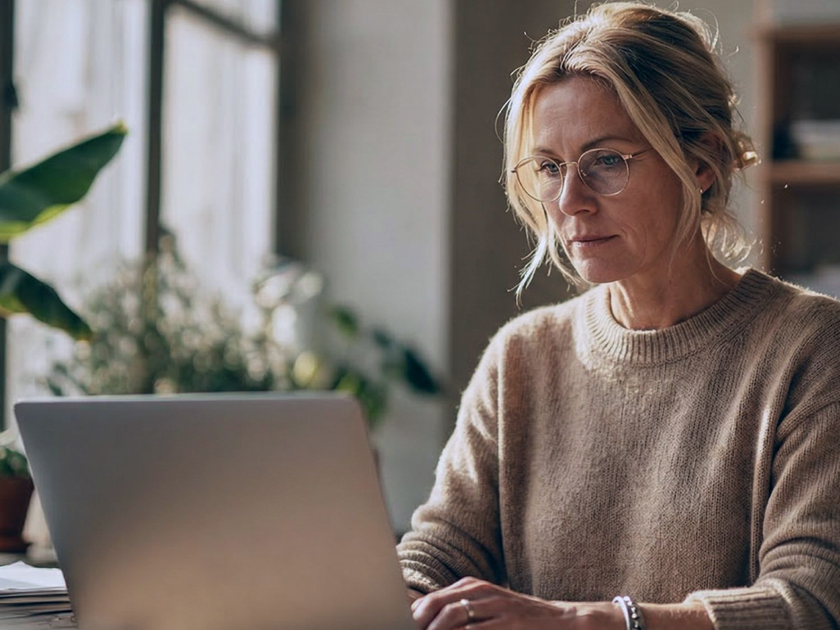Business lady with laptop