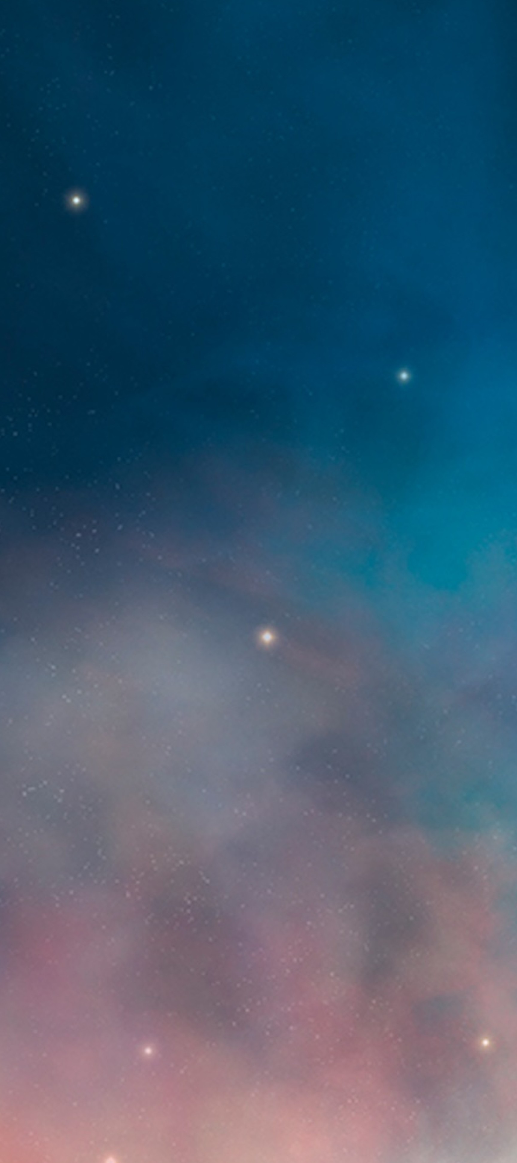 Lunar SAS EuroBonus Visa-kortet som svävar horisontellt bland färgglada, drömlika moln under en stjärnhimmel.