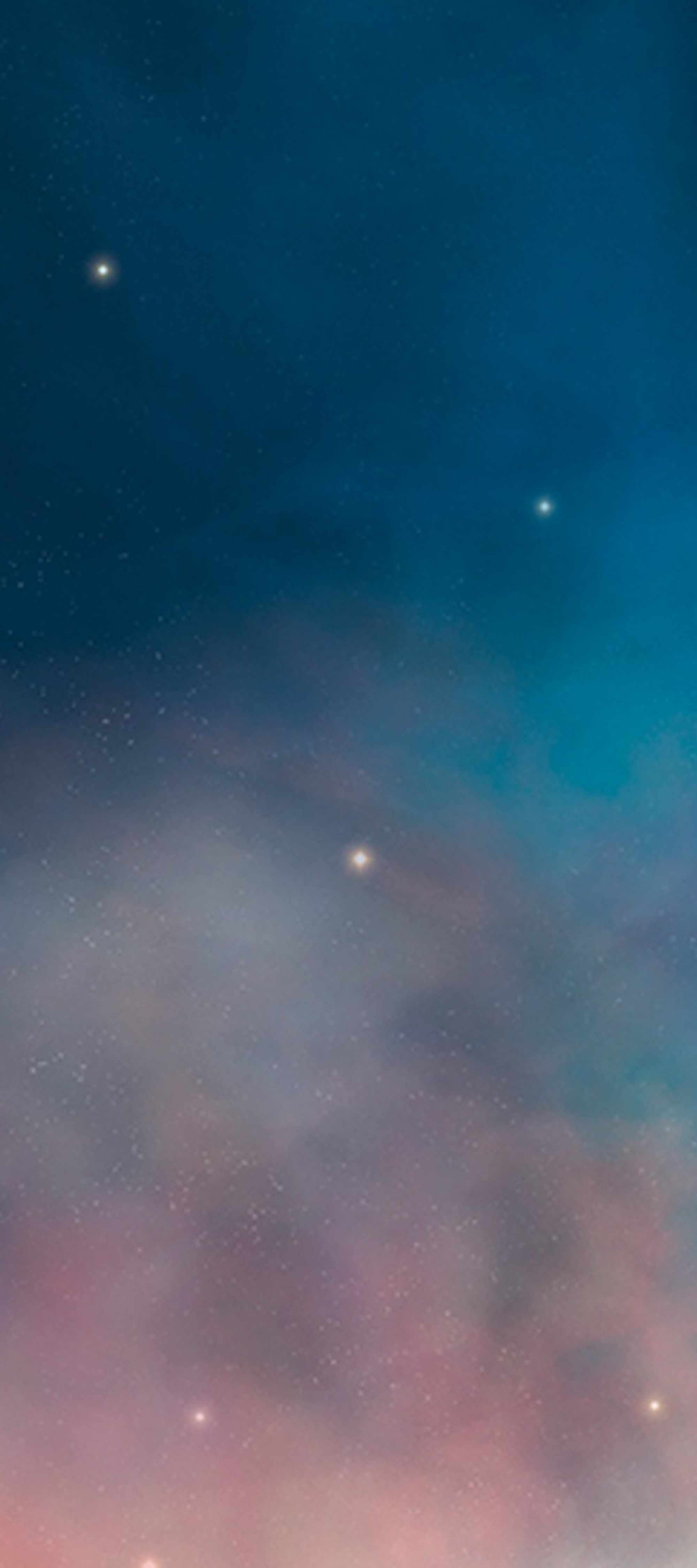 Lunar SAS EuroBonus Visa-kortet som svävar horisontellt bland färgglada, drömlika moln under en stjärnhimmel.