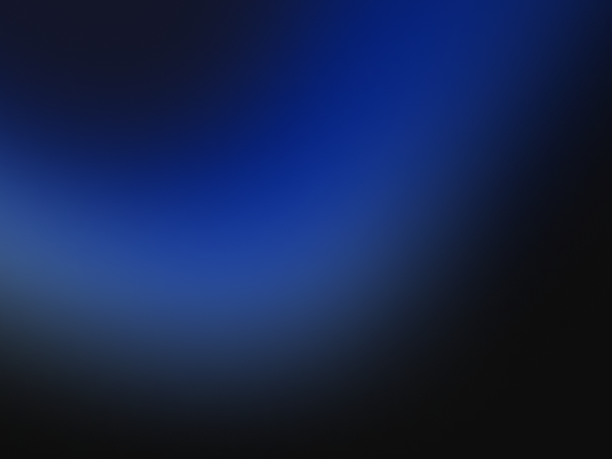 En abstrakt bakgrundsbild med en mjuk gradient som övergår från djupt blått till vänster till svart till höger.