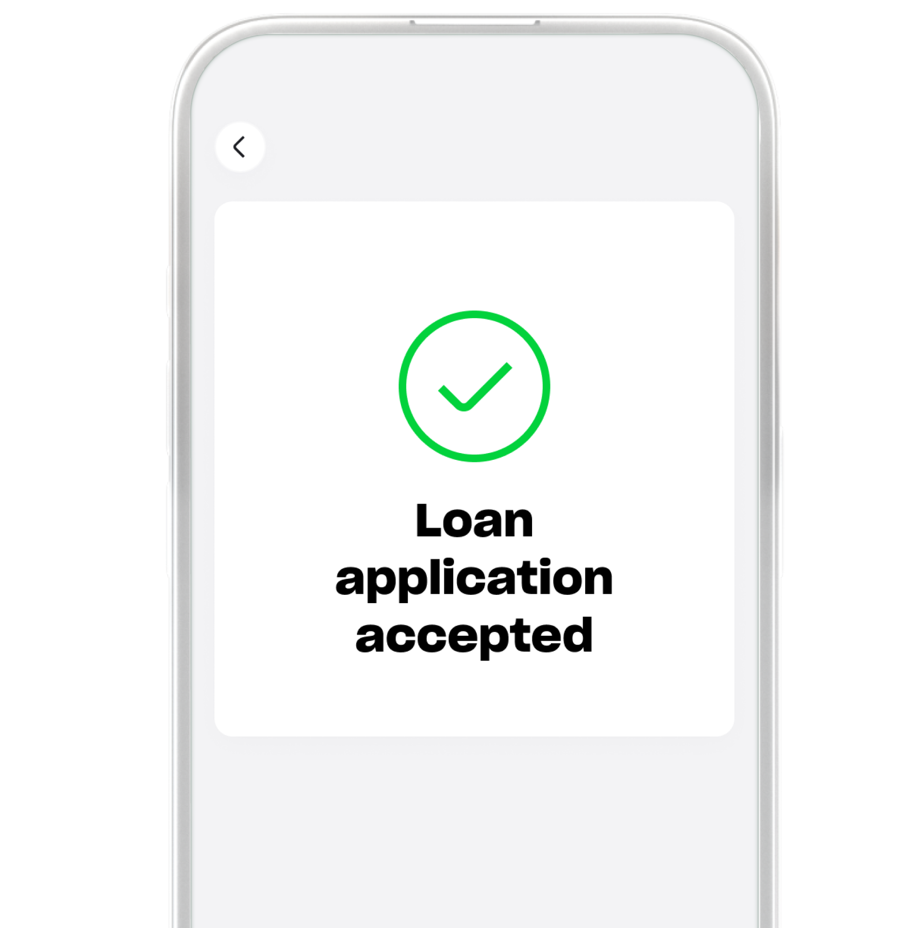 Loan application accepted screen