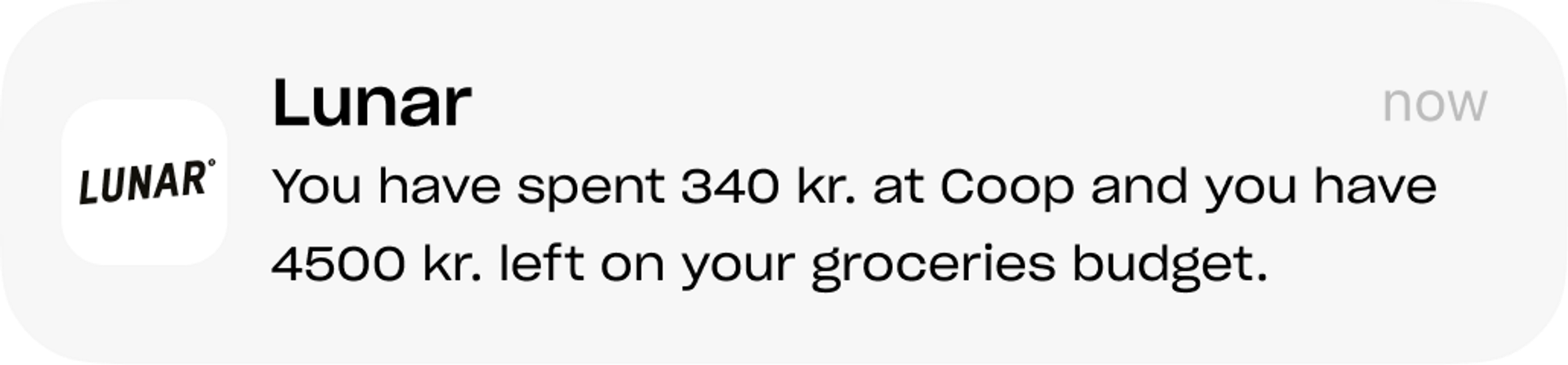 Spending notification