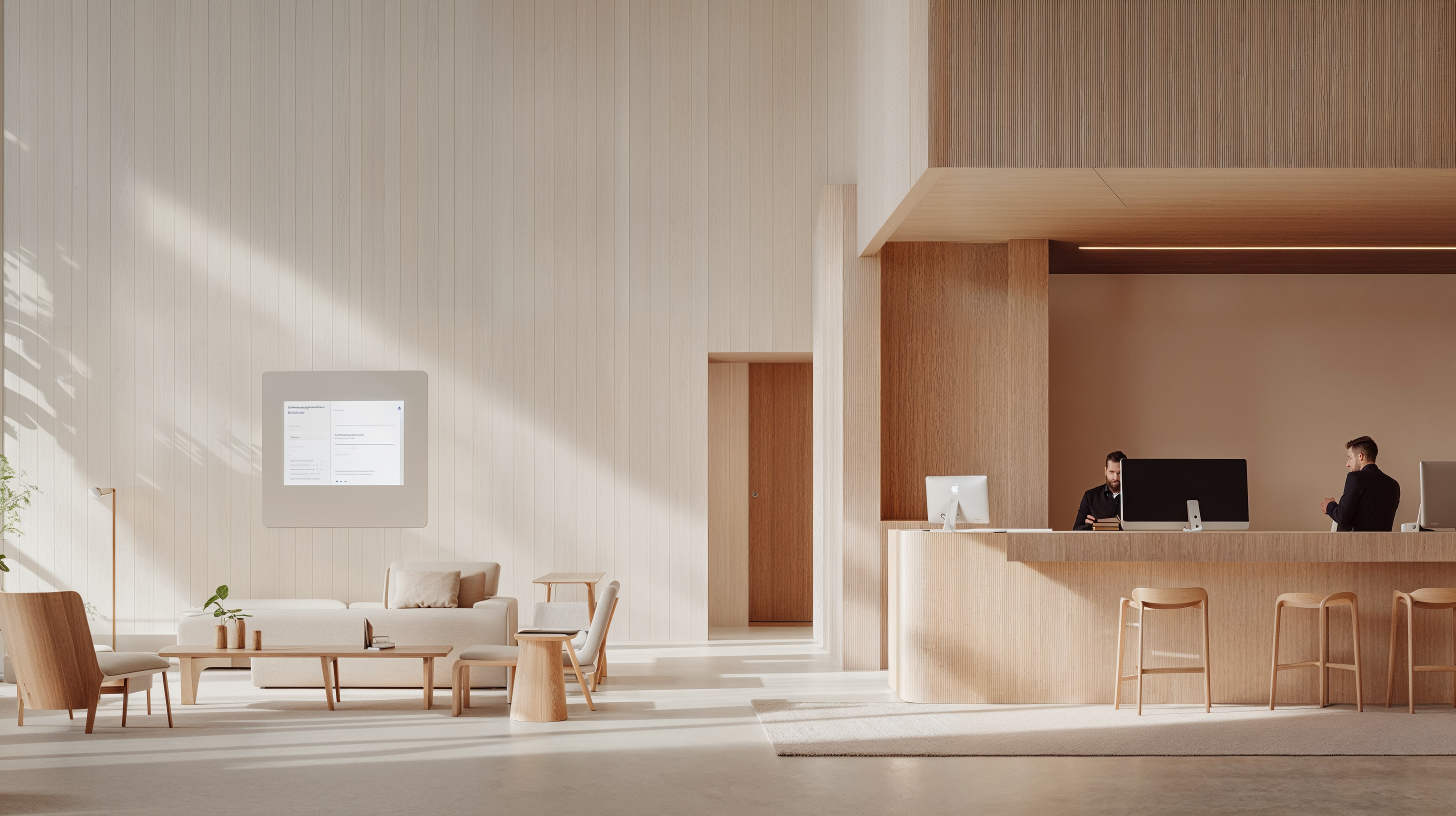 office reception wooden