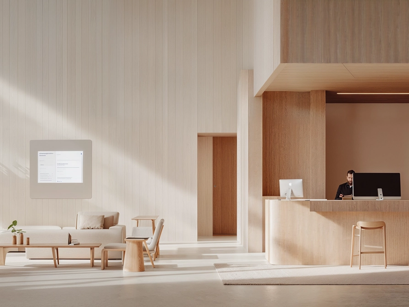 office reception wooden