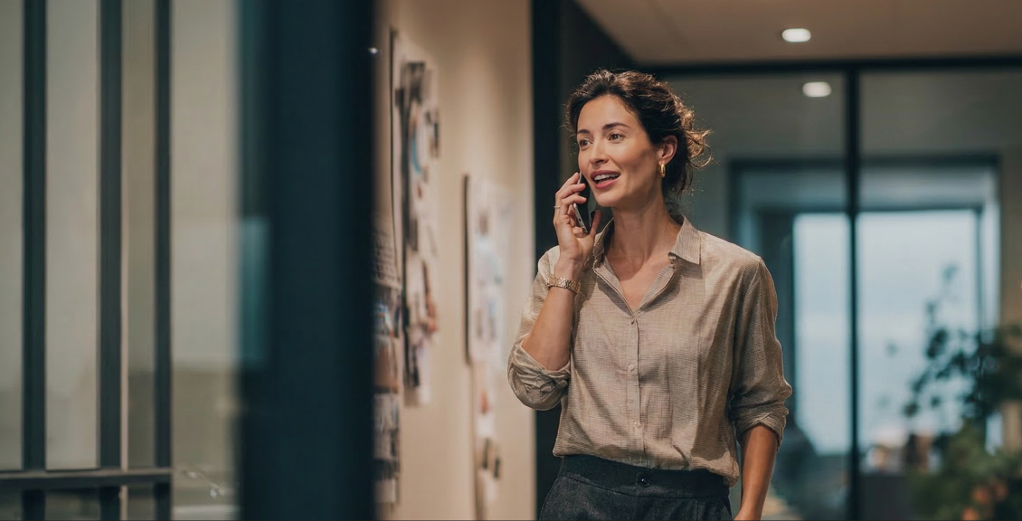 Business woman on phone