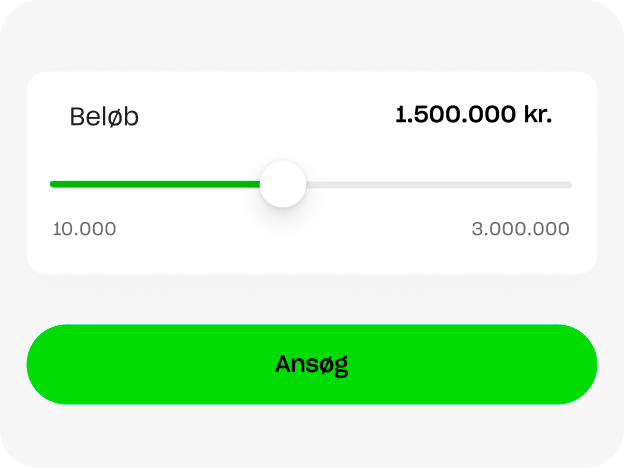 DK B2B Erhvervslån 3 mil overlay with button knap