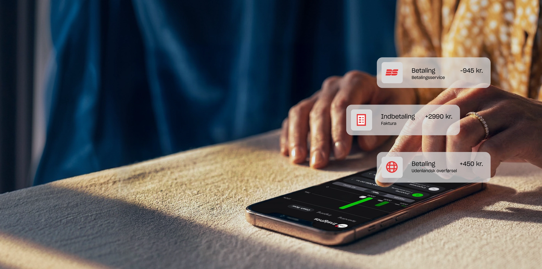 Card with payment notifications