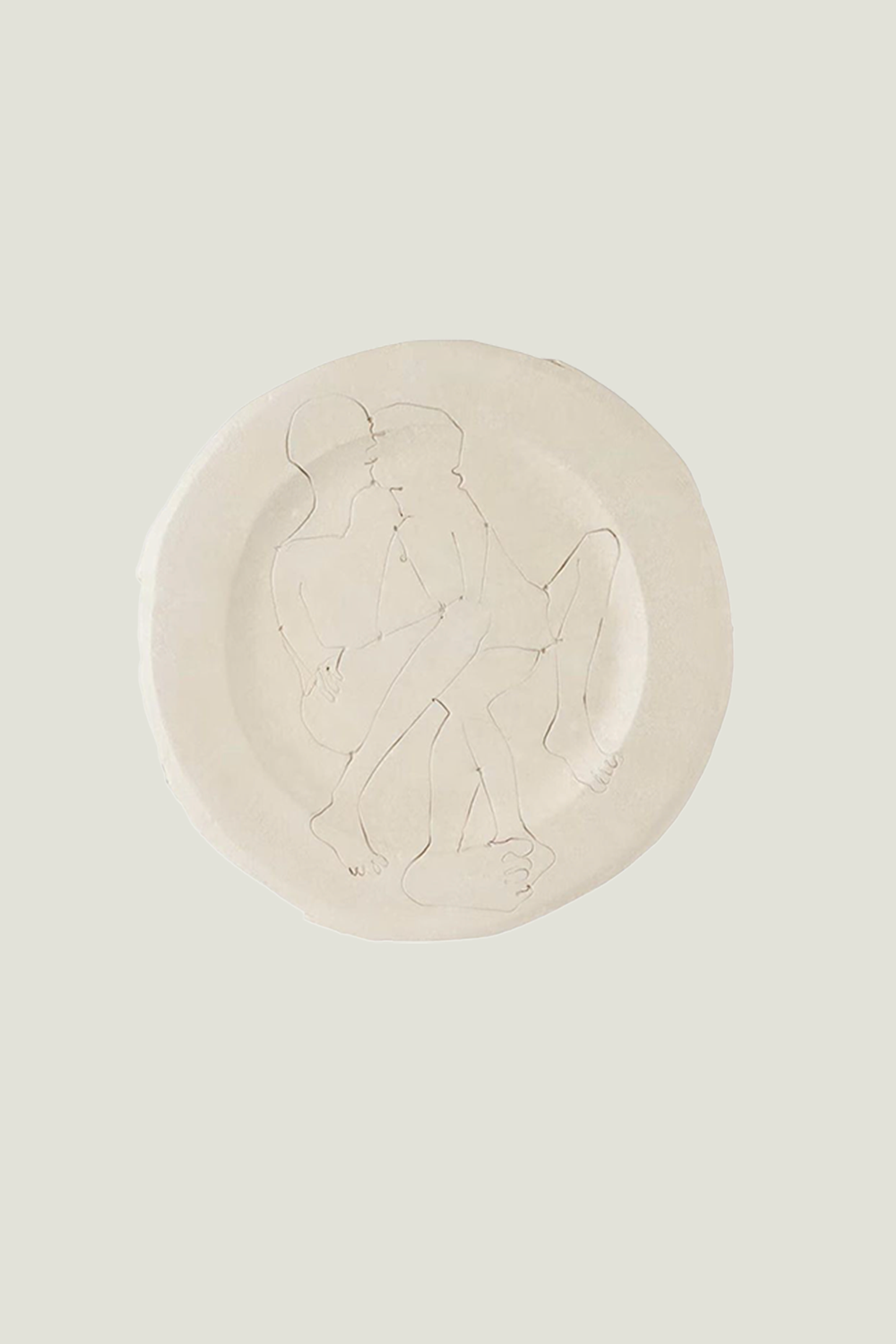 White Self Portrait Dinner Plate