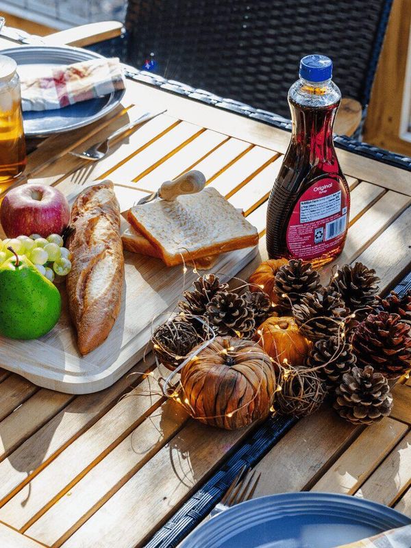 A selection of food items on a table.