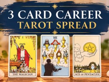 3 Card Career Tarot Spread - the Magician, Seven of Cups and the Ace of Pentacles.