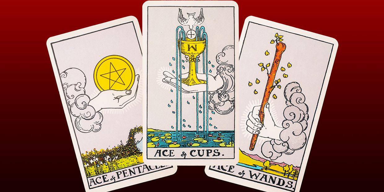 Minor Arcana Tarot Cards - including the Ace of Cups & Ace of Wands