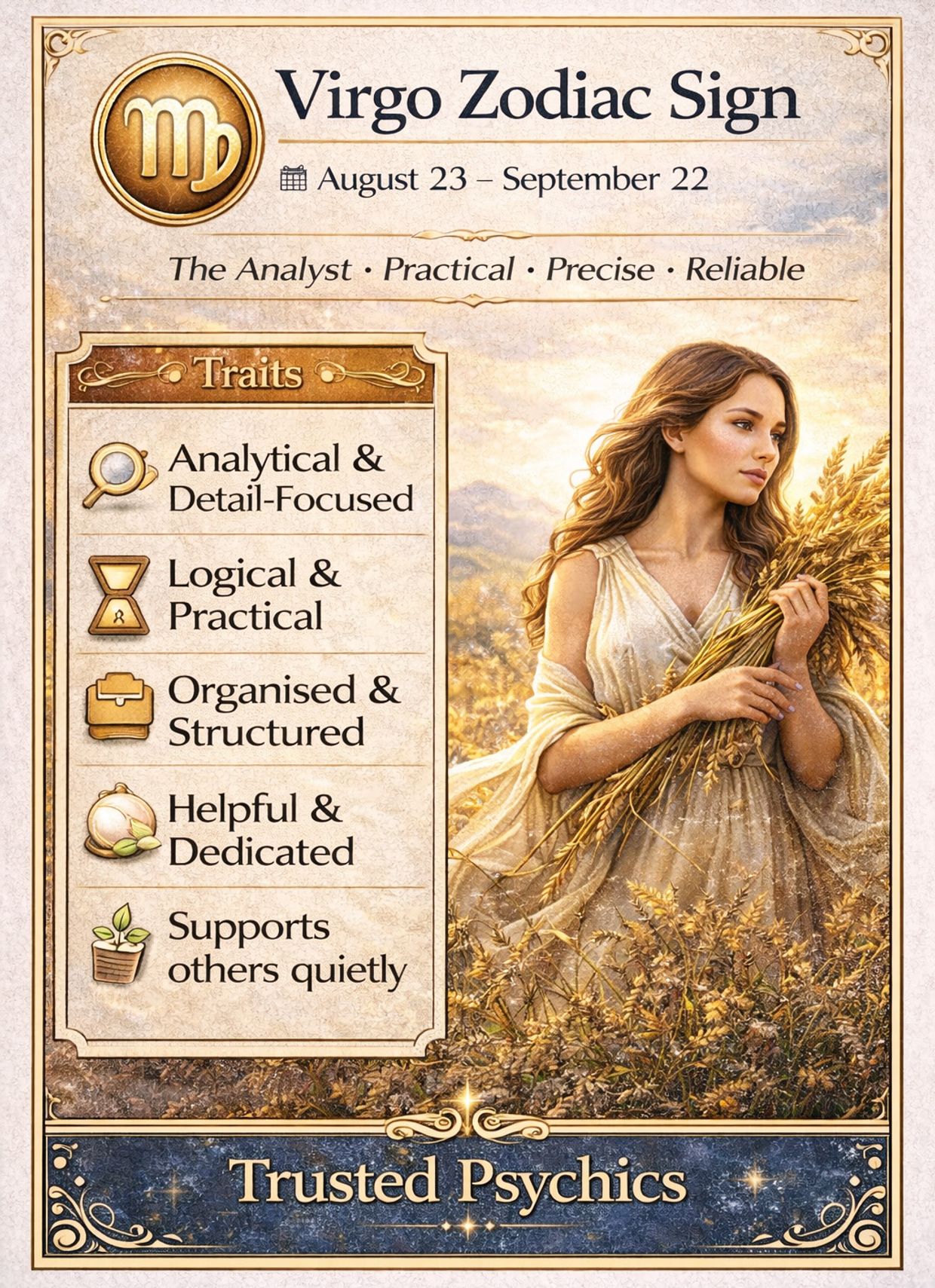 Virgo Personality Traits - Infographic