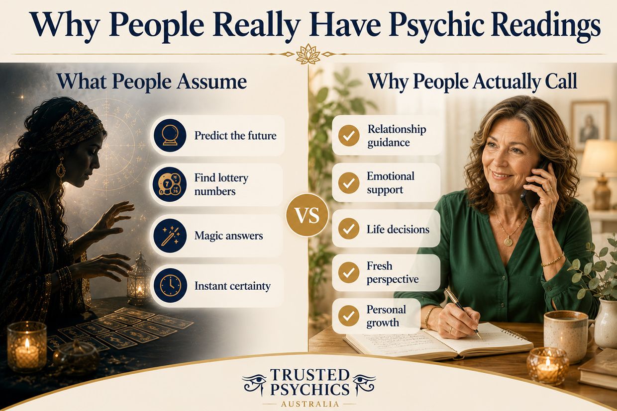 Why people really have psychic readings - Infographic - Trusted Psychics Australia