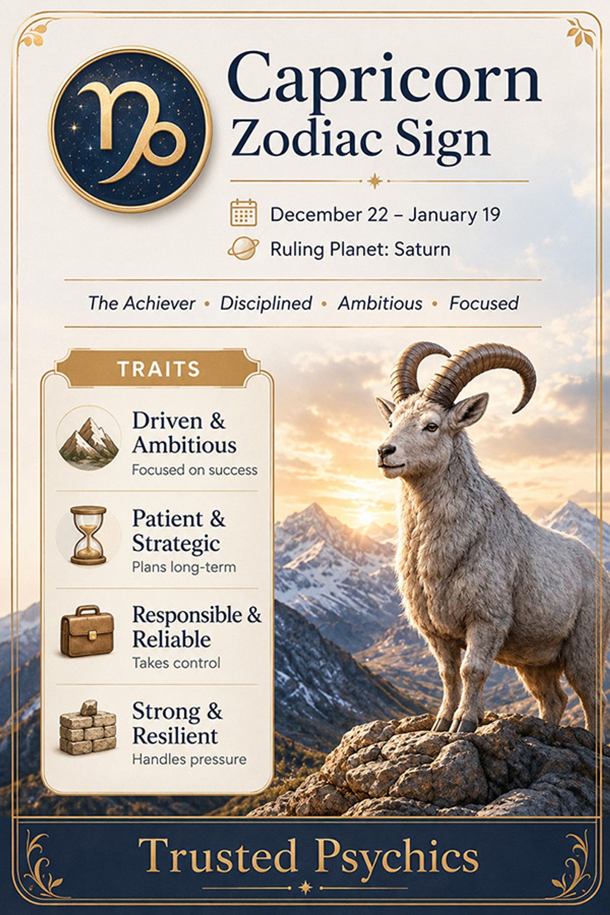 Capricorn Personality Traits - Infographic