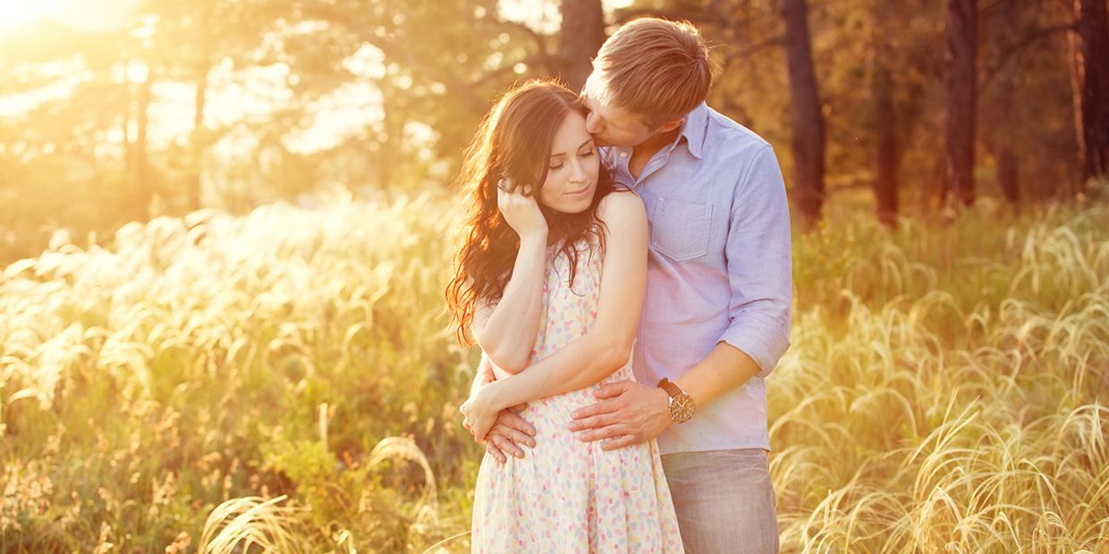Love Psychic Readings - A couple deeply in love in the outdoors.