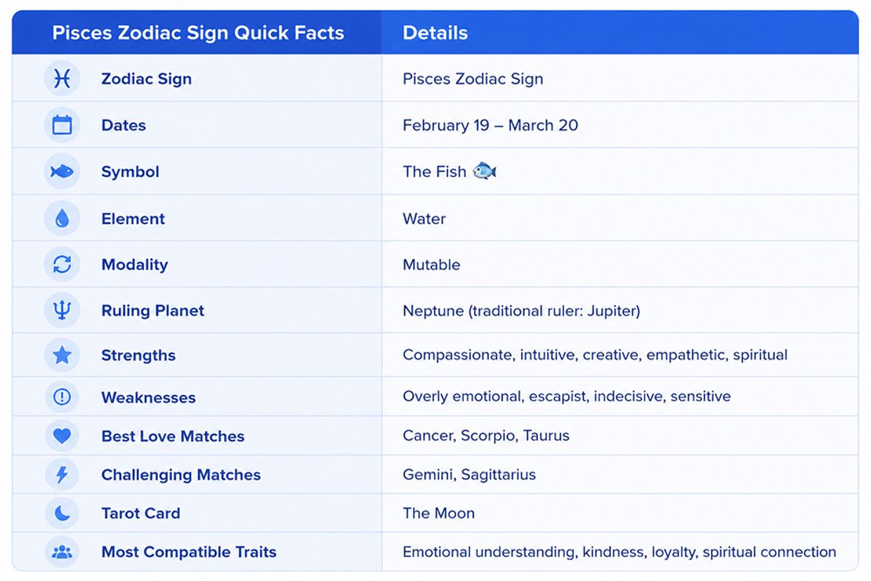 Who Is Pisces Most Compatible With in Love and Relationships? Pisces Zodiac Sign Quick Facts