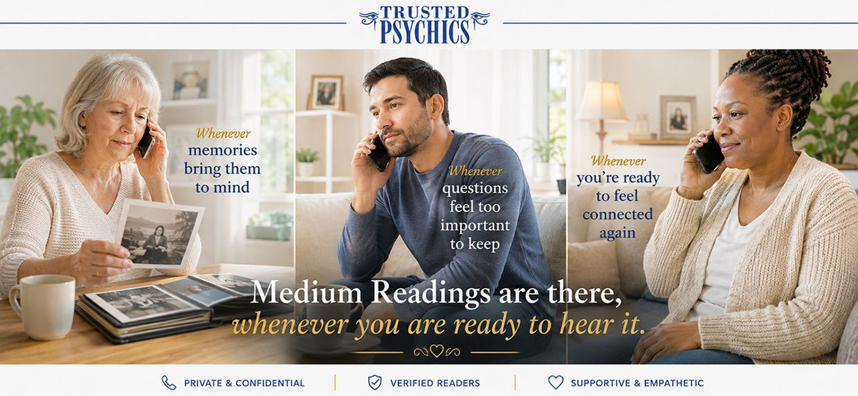 Medium Readings With Trusted Psychics, Open 24/7 for Confidential Readings.