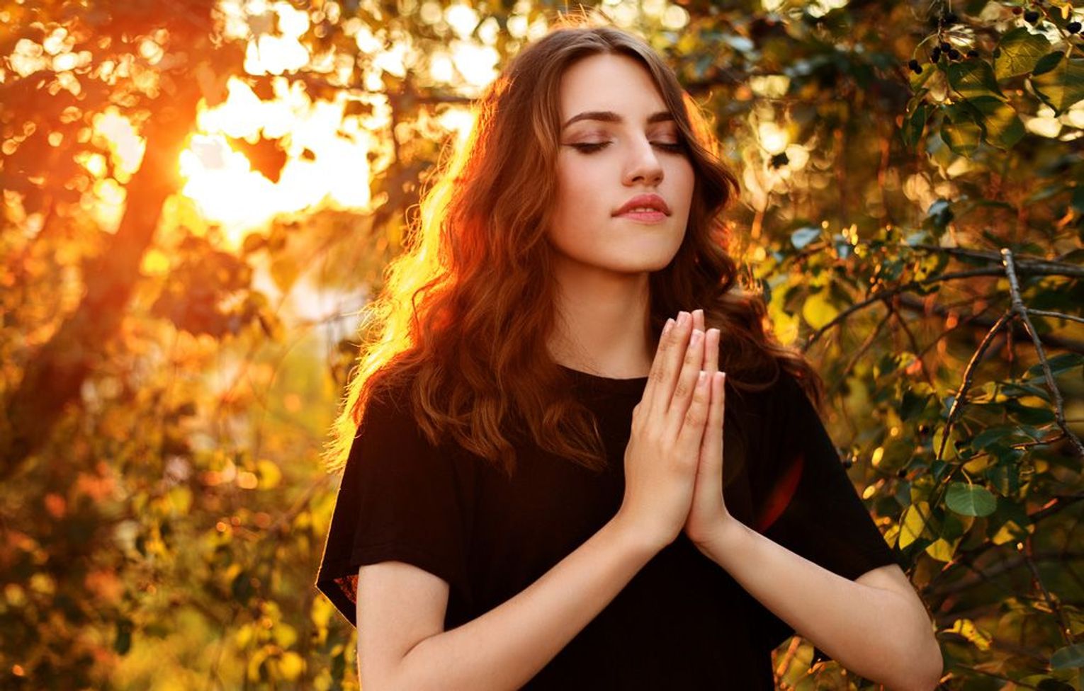 A woman practicing spiritual healing