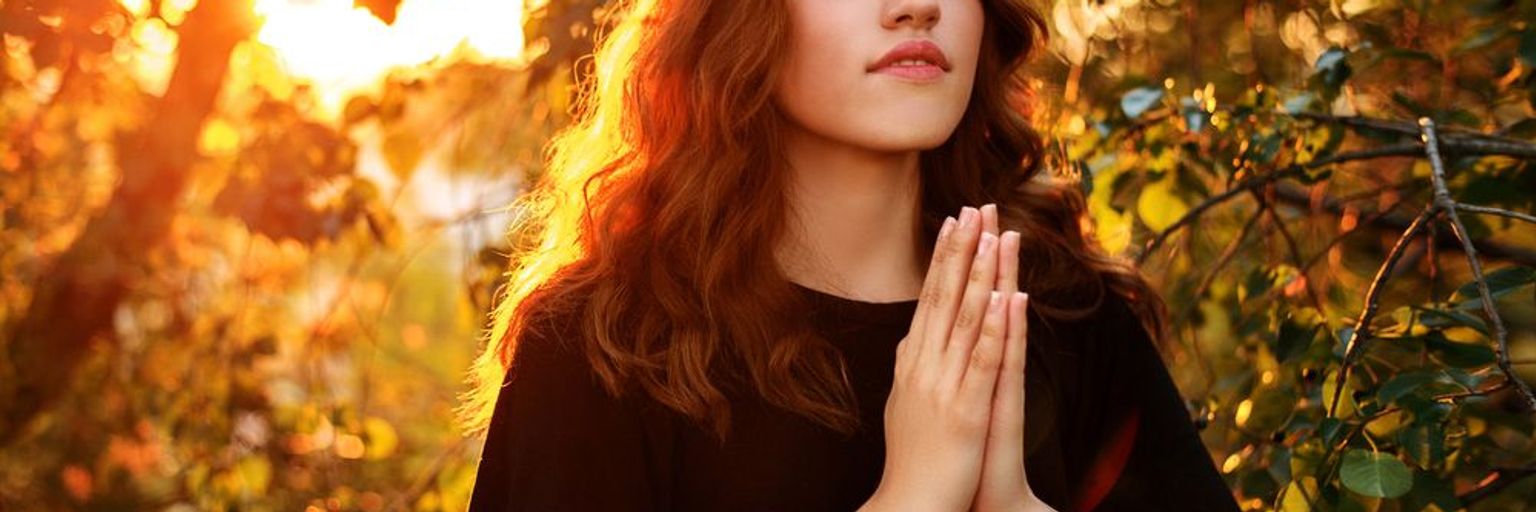 A woman practicing spiritual healing