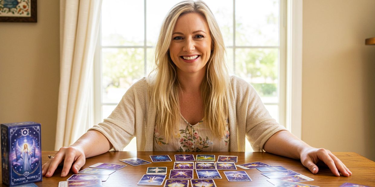 Oracle Card Reading - A female oracle card reader