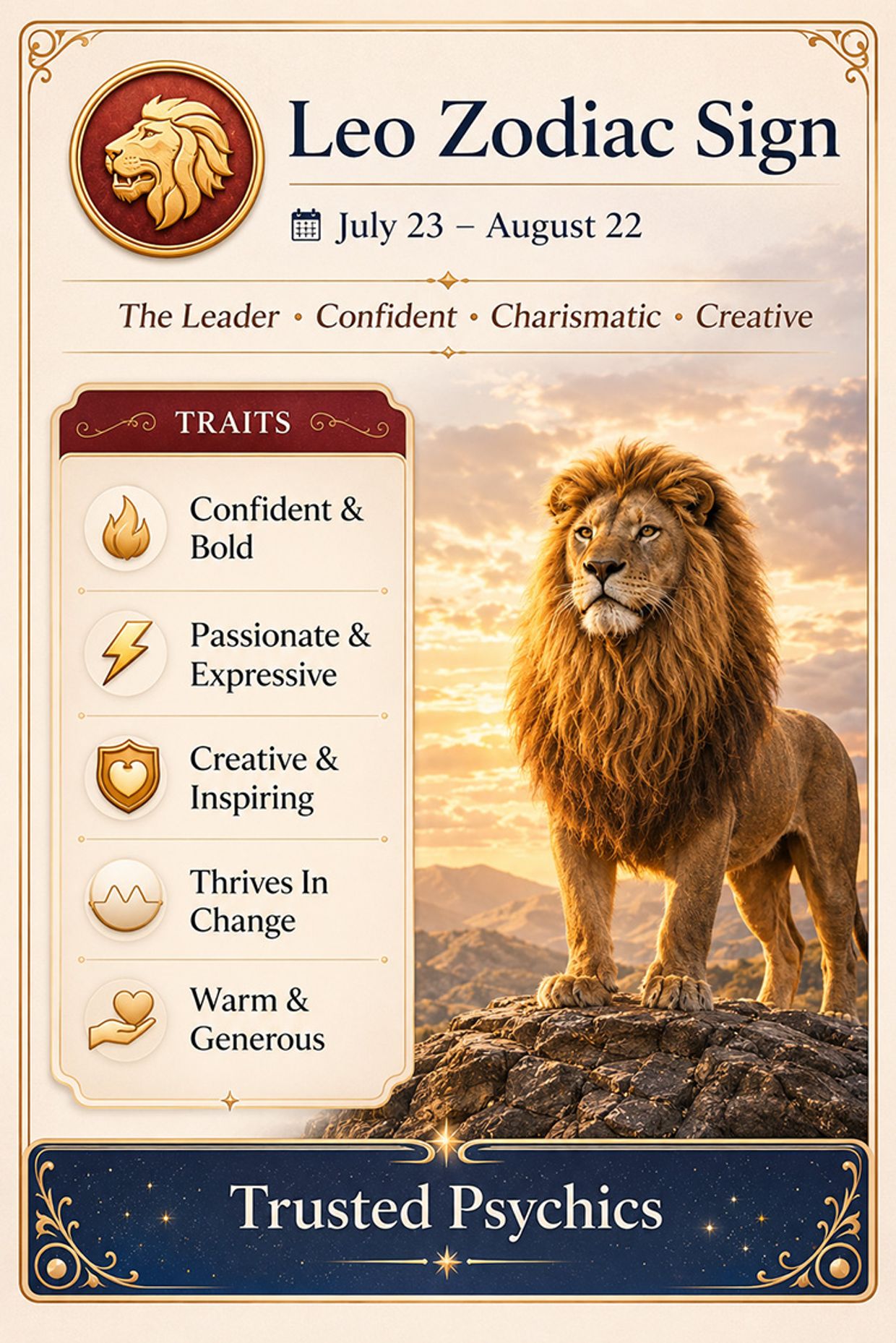Leo Personality Traits - Leo Zodiac Sign - Trusted Psychics