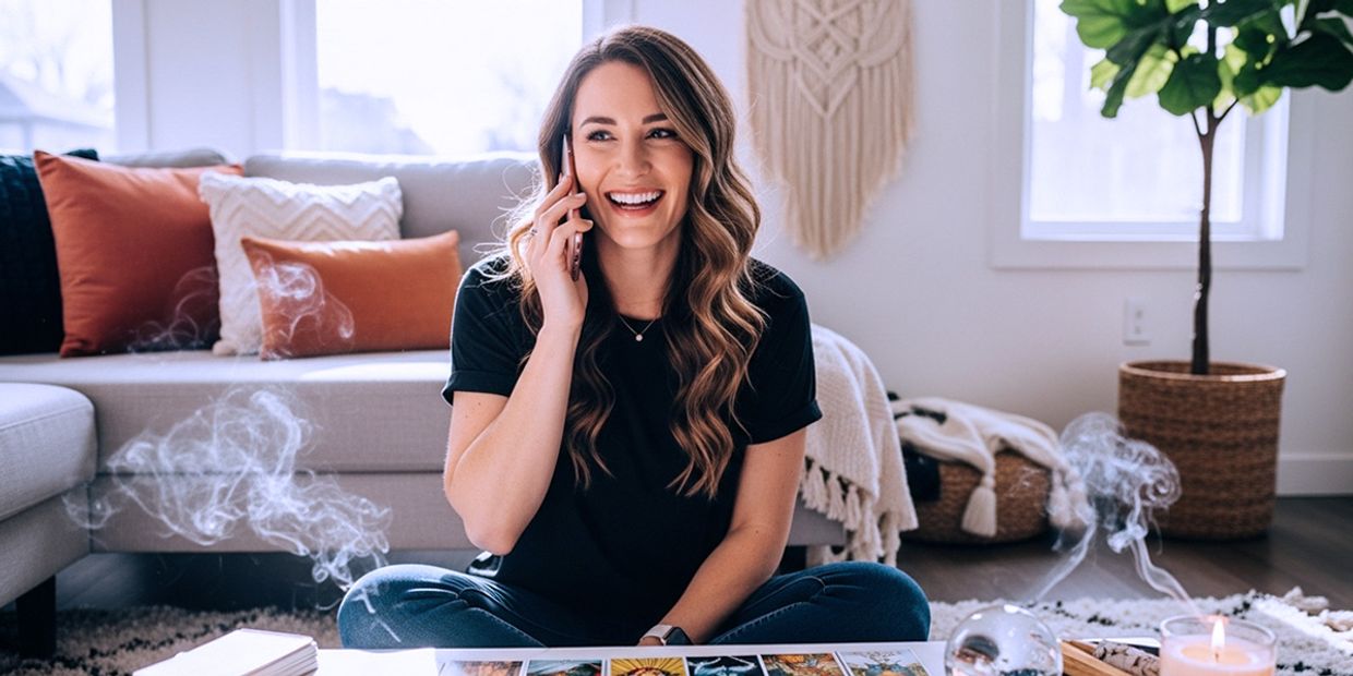 What Questions to Ask in a Love Reading - A psychic reader giving a love reading over the phone.