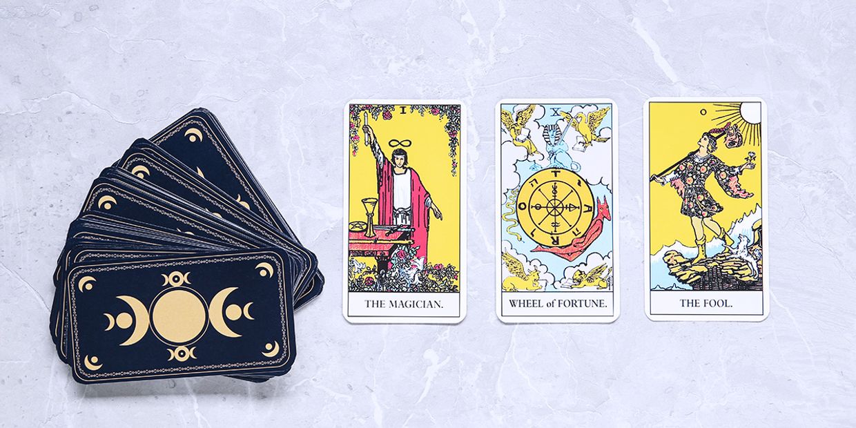 The Magician, Wheel of Fortune & The Fool Tarot Cards.