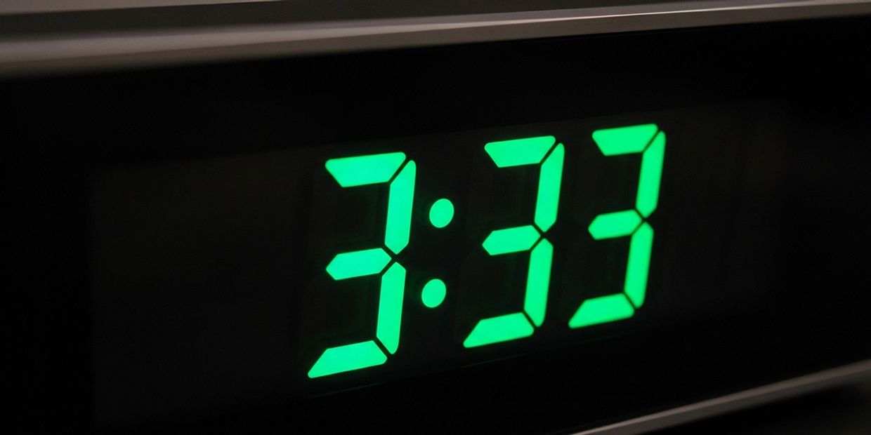 333 Angel Number Meaning - Digital Clock showing 3:33