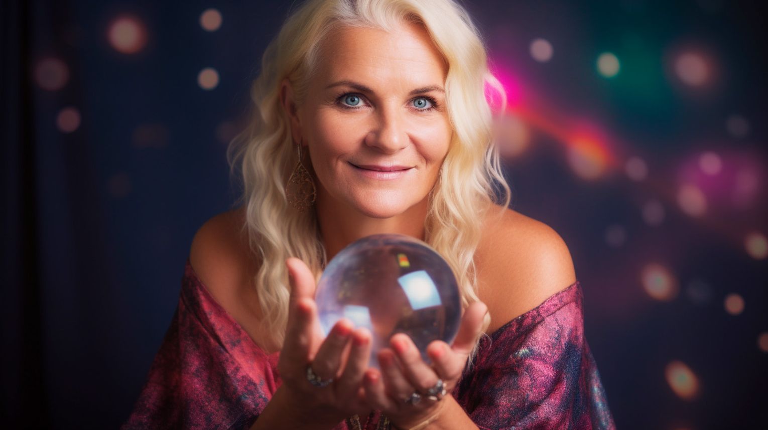 A female psychic with her crystal ball