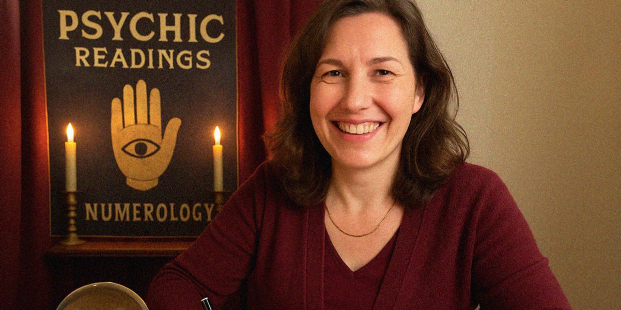 A lady doing numerology readings.