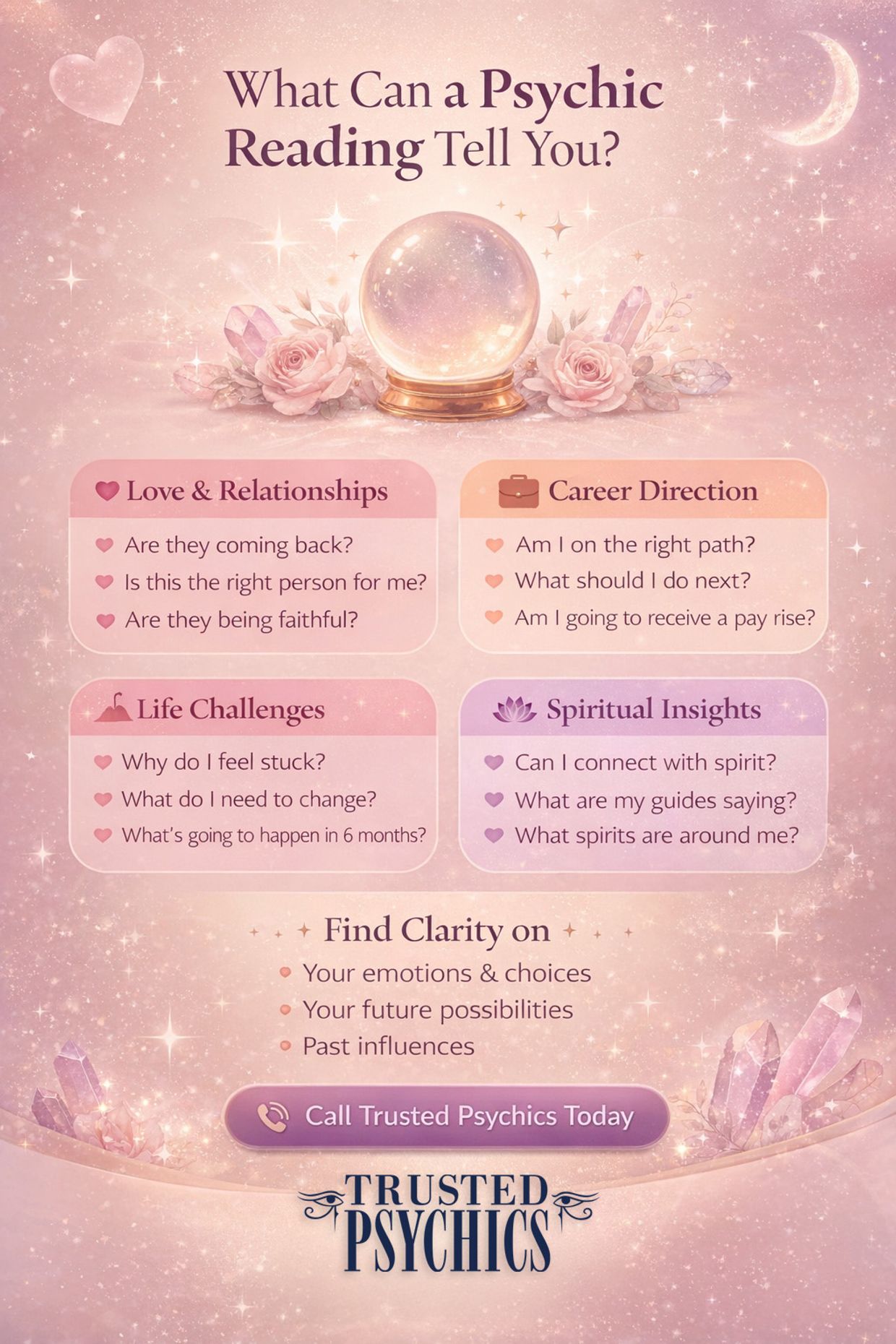 What Can a Psychic Reading Tell You? By Trusted Psychics - Infographic