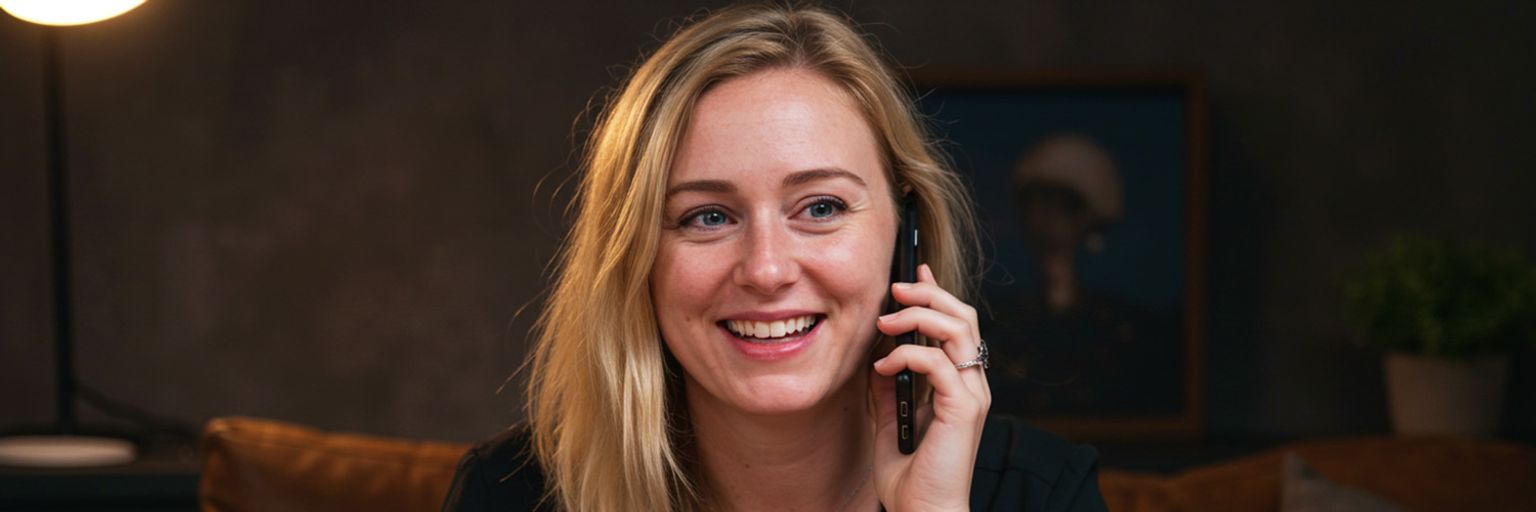 A female psychic reader doing a psychic reading on the phone